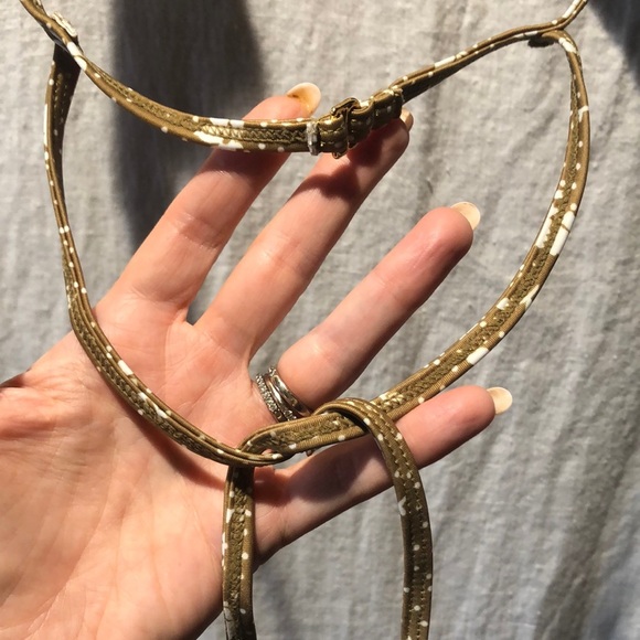 Faithfull the brand top only olive green floral string bikini top  size L - Picture 6 of 6